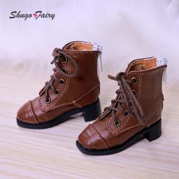 Bjd Dolls Shoes 1/4 Sanskrit Celia British Leather Boots Flat Feet Laceup Buskin BJD Accessories Black Brown White Shugafairy