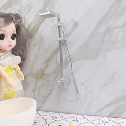 1:12 Dollhouse Bathroom Miniature Simulation Shower Top Spray Showerhead Mini Bathroom Faucet Children's Play Toys Accessories