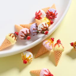 3Pcs/6Pcs Dollhouse Miniature Ice Cream Stand Ice Cream Cone Holder Model Decor Toy Doll House Accessories