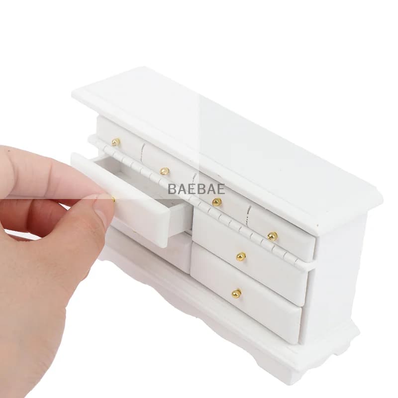 1:12Dollhouse Miniature Storage Cabinet Model Doll House Dresser Furniture Decor Toy Accessories