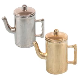 1:12 Doll House Miniature Metal Tea Set/Wine Set Model Doll House Furniture Miniature Dining Ware Toy Teapot Cup Plate