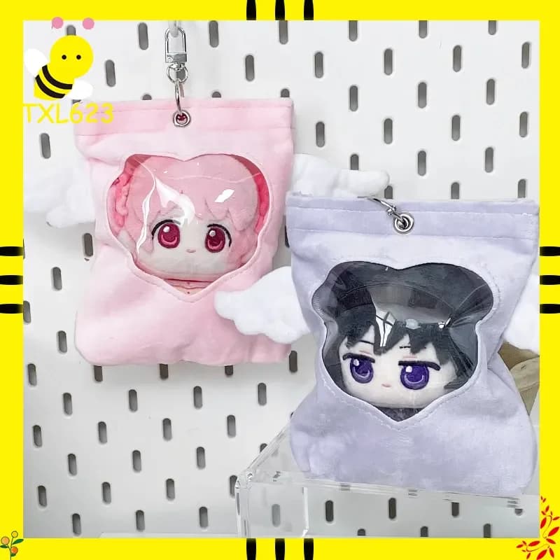 Winged Doll Bag Display Stand for 10-13cm Cotton Dolls Portable Hanging Pendant Protective Doll Accessory