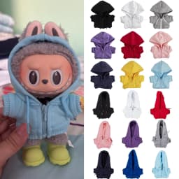 For Labubu Casual Sweatsuit Set Comfy Clothes for Labubu 15/17cm Dolls Featuring Ribbed Hem Details Fashion Doll Accessories
