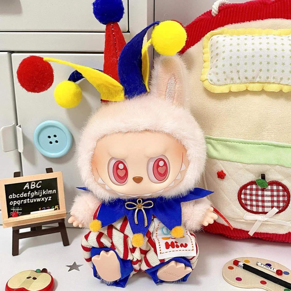 Clown Set Trendy Outfit for 15/17cm Ropa Labubu High Energy Series Ahead Mini Doll Clothes V2/V3 Fashion Style