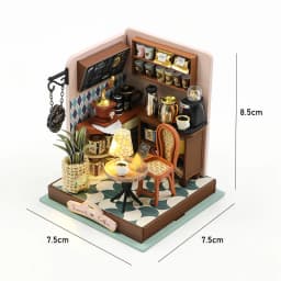 Wooden Mini Doll Houses DIY Handmade 3D Puzzle Assembly Building Kits With Furniture LED Coffee Store Dollhouse Toys For Gift