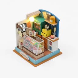 Wooden Mini Doll Houses DIY Handmade 3D Puzzle Assembly Building Kits With Furniture LED Coffee Store Dollhouse Toys For Gift