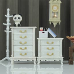 1Pc Dollhouse Furniture Ornaments Mini European Style Retro High And Low Cabinet Model Shooting Scene Props