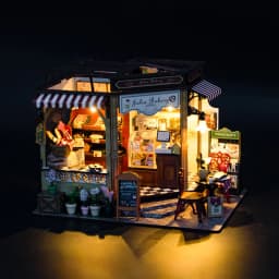 DIY Wooden 3D Bakery Room Doll Houses Miniature Assembly Model Building Bedroom Kit Dollhouse With Furniture Toys For Gifts