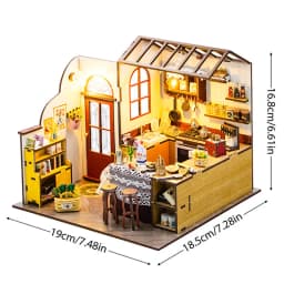 DIY Wooden 3D Bakery Room Doll Houses Miniature Assembly Model Building Bedroom Kit Dollhouse With Furniture Toys For Gifts
