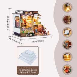 DIY Wooden 3D Bakery Room Doll Houses Miniature Assembly Model Building Bedroom Kit Dollhouse With Furniture Toys For Gifts