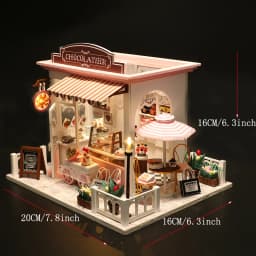 DIY Wooden 3D Bakery Room Doll Houses Miniature Assembly Model Building Bedroom Kit Dollhouse With Furniture Toys For Gifts
