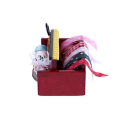 1:12 Dollhouse miniature sewing room ribbon cloth spools trim scissors shelf