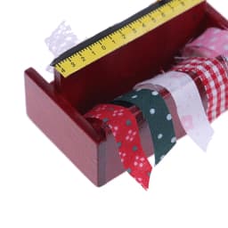 1:12 Dollhouse miniature sewing room ribbon cloth spools trim scissors shelf