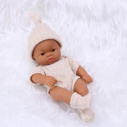 20cm 7.87inch Mini Reborn Dolls Vinyl Brown Skin Soft Full Body Doll Lifelike Soft Reborn Doll Cute Doll For Girls Dolls Toys