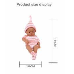 20cm 7.87inch Mini Reborn Dolls Vinyl Brown Skin Soft Full Body Doll Lifelike Soft Reborn Doll Cute Doll For Girls Dolls Toys