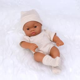 20cm 7.87inch Mini Reborn Dolls Vinyl Brown Skin Soft Full Body Doll Lifelike Soft Reborn Doll Cute Doll For Girls Dolls Toys