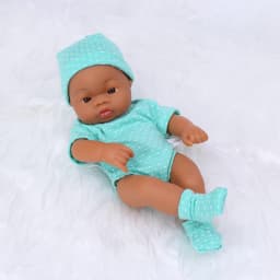 20cm 7.87inch Mini Reborn Dolls Vinyl Brown Skin Soft Full Body Doll Lifelike Soft Reborn Doll Cute Doll For Girls Dolls Toys