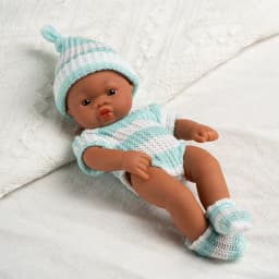 20cm 7.87inch Mini Reborn Dolls Vinyl Brown Skin Soft Full Body Doll Lifelike Soft Reborn Doll Cute Doll For Girls Dolls Toys