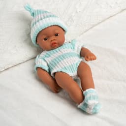 20cm 7.87inch Mini Reborn Dolls Vinyl Brown Skin Soft Full Body Doll Lifelike Soft Reborn Doll Cute Doll For Girls Dolls Toys