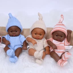 20cm 7.87inch Mini Reborn Dolls Vinyl Brown Skin Soft Full Body Doll Lifelike Soft Reborn Doll Cute Doll For Girls Dolls Toys