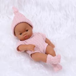 20cm 7.87inch Mini Reborn Dolls Vinyl Brown Skin Soft Full Body Doll Lifelike Soft Reborn Doll Cute Doll For Girls Dolls Toys