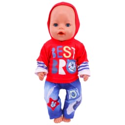 Doll Clothes 2Pcs/Set Clothes+Hat Daily Cute Outfit Pajamas For 43CM Baby Doll&18Inch American Doll Accessories,Girl DIY Toys