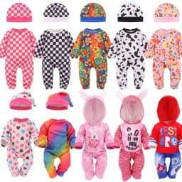 Doll Clothes 2Pcs/Set Clothes+Hat Daily Cute Outfit Pajamas For 43CM Baby Doll&18Inch American Doll Accessories,Girl DIY Toys