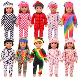 Doll Clothes 2Pcs/Set Clothes+Hat Daily Cute Outfit Pajamas For 43CM Baby Doll&18Inch American Doll Accessories,Girl DIY Toys