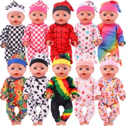 Doll Clothes 2Pcs/Set Clothes+Hat Daily Cute Outfit Pajamas For 43CM Baby Doll&18Inch American Doll Accessories,Girl DIY Toys