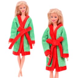 30cm Doll Clothes Christmas Plush Lace-up Pajamas Fit 11.8'Christmas Elf Doll Snowman Gingerbread Man Clothes Doll Accessories