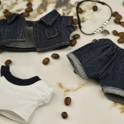 Trendy Fashion Denim Suit Mini Plush Doll'S Clothes Outfit Accessories For Korea Kpop Exo Labubu V1 V2 Idol Dolls Clothing Gift