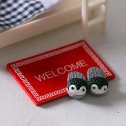 1:12 doll house floor decoration welcome carpet mini slippers miniature