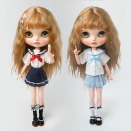 Blyth Clothes Cute Fashion Navy Uniform School Uniform Shirt Pleated Skirt for Ymy Licca Azones Ob22 24 27 Ker Doll Accessories