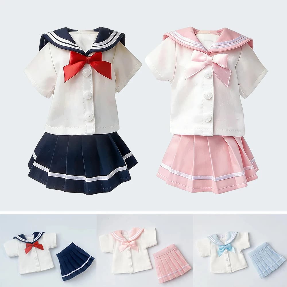 Blyth Clothes Cute Fashion Navy Uniform School Uniform Shirt Pleated Skirt for Ymy Licca Azones Ob22 24 27 Ker Doll Accessories