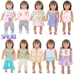 Doll Clothes Squirrel, Rabbit, Cartoon Pattern Outfit Suit Colorful Dress For 18 inch American&43cm Baby New Born,OG Girl Doll