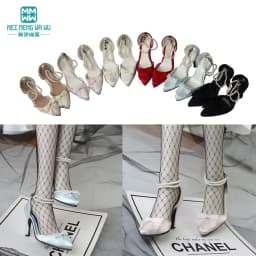 Toys BJD Doll Shoes Fit 58-60cm BJD DD SD Ball Joint Doll Fashion Pearl Chain Pointed Scalp Shoes
