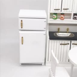 1:12 BJD Dollhouse Mini Kitchen White Furniture Doll House Accessories Kitchen Decoration Table and Chair Refrigerator Cupboard