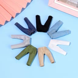 Fashion Denim Long Pants Doll Tights Pants Leggings For 1/11 1/12 Mini Doll Casual Wears Pants Clothes