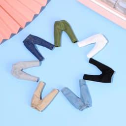 Fashion Denim Long Pants Doll Tights Pants Leggings For 1/11 1/12 Mini Doll Casual Wears Pants Clothes