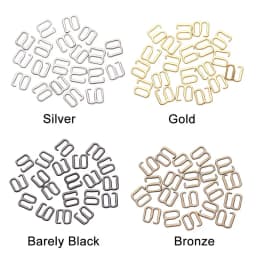 20/40pcs Mini Ultra-small 6mm 9 Metal Type Bar Doll Tri-glide Belt Buckles Clips Buttoon Adjustment Buckles DIY Doll