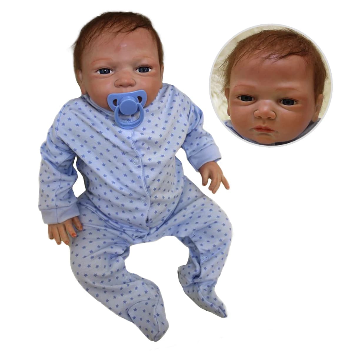 Bebe Reborn 20 Inch Reborn Doll Kуклы Pеборн Handmade Soft Vinyl Bebe Doll Blue Dot Dress Lifelike Muñecas