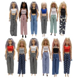 New 30cm 1/6 simple Claus Tshirt Elastic pants Daily Wear Accessories Clothes for Barbies doll