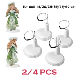 2Pcs Action Figure Stand Plastic Doll Display Stand Doll Bracket Support Adjustable Doll Stand for Fits 15-60cm Bear Dolls Toy