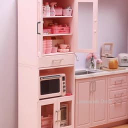 1/6 Dollhouse Miniature Items Wood Kitchen Combination Sideboard/storage Cabinet Kitchen Furniture Decoration Accessories