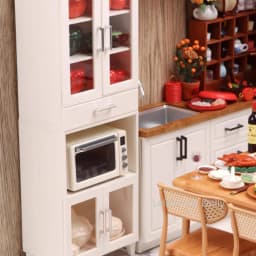 1/6 Dollhouse Miniature Items Wood Kitchen Combination Sideboard/storage Cabinet Kitchen Furniture Decoration Accessories