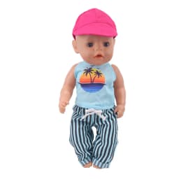 2 Pcs/Set Cute Pajamas Doll Accessories Clothes Dress For 18 Inch Girl Doll & 43 cm New Baby Doll,Our Generation,gifts