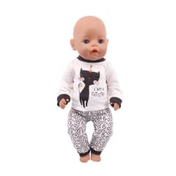 2 Pcs/Set Cute Pajamas Doll Accessories Clothes Dress For 18 Inch Girl Doll & 43 cm New Baby Doll,Our Generation,gifts