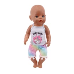 2 Pcs/Set Cute Pajamas Doll Accessories Clothes Dress For 18 Inch Girl Doll & 43 cm New Baby Doll,Our Generation,gifts