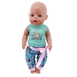 2 Pcs/Set Cute Pajamas Doll Accessories Clothes Dress For 18 Inch Girl Doll & 43 cm New Baby Doll,Our Generation,gifts