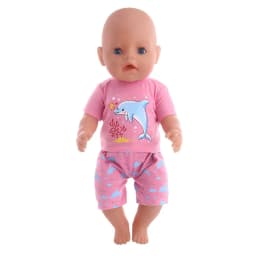 2 Pcs/Set Cute Pajamas Doll Accessories Clothes Dress For 18 Inch Girl Doll & 43 cm New Baby Doll,Our Generation,gifts